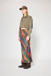 PRINTED SATIN SKIRT